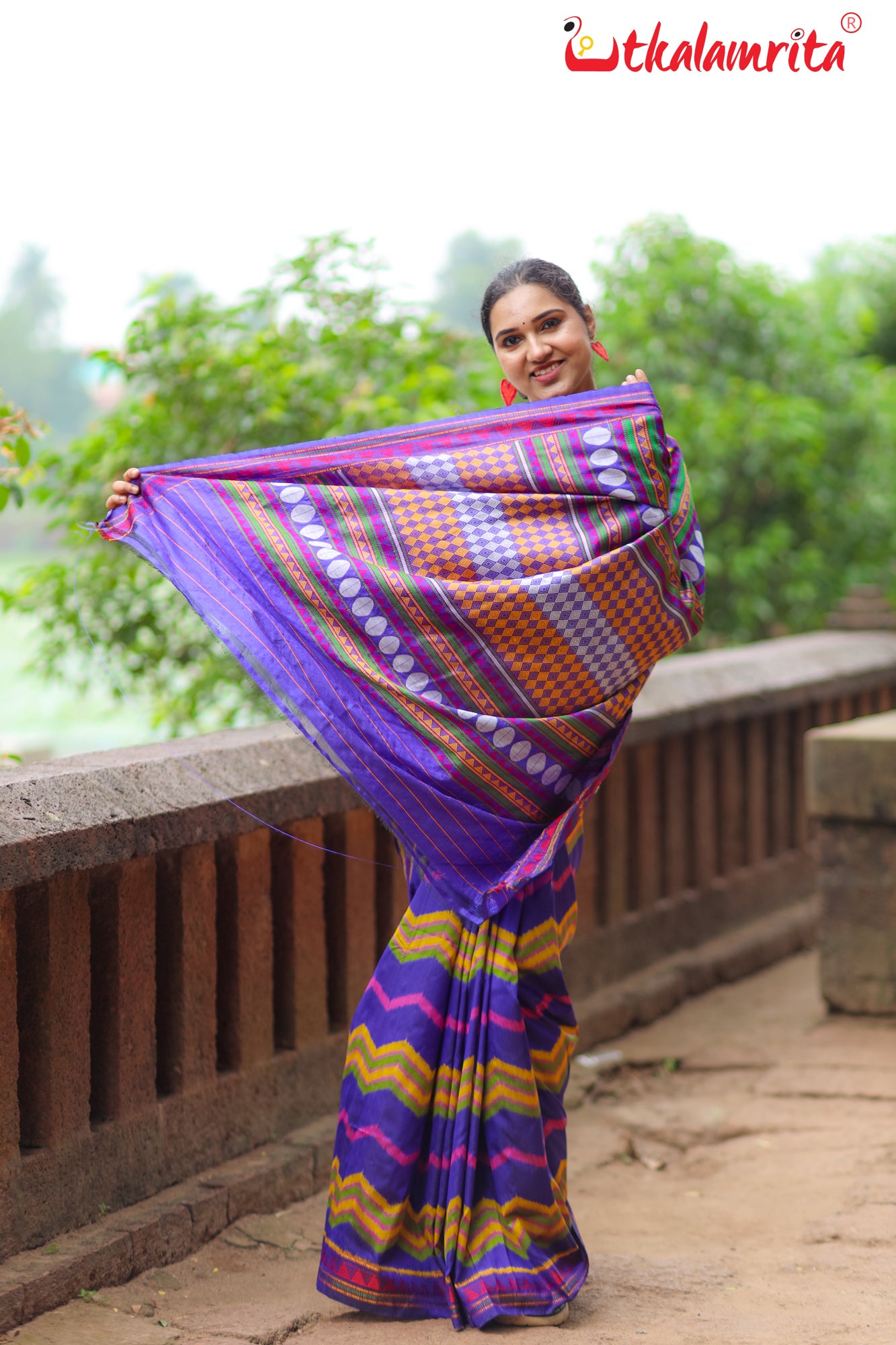 Blue Taranga Ikat Dongria Silk Saree