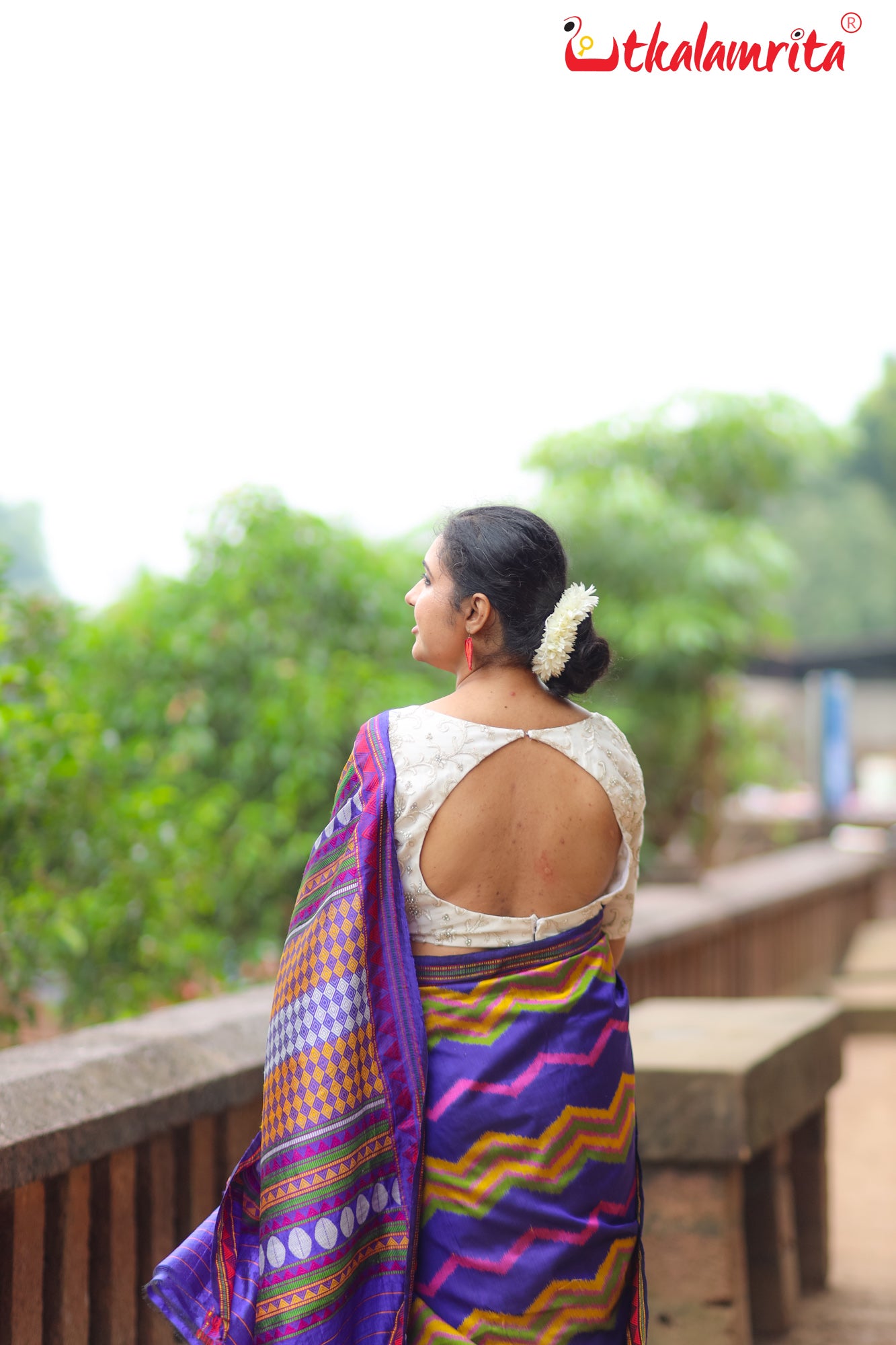 Blue Taranga Ikat Dongria Silk Saree