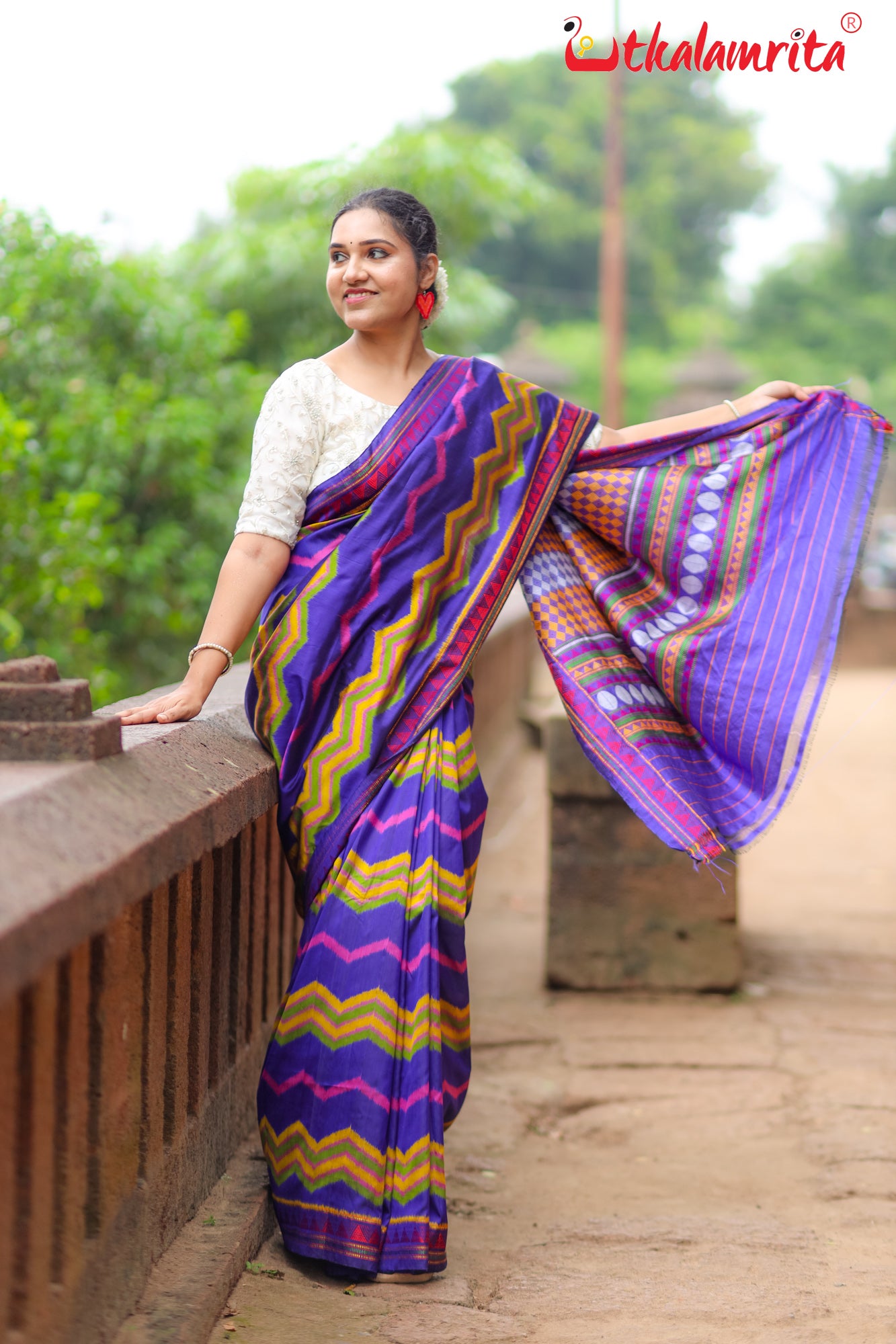 Blue Taranga Ikat Dongria Silk Saree