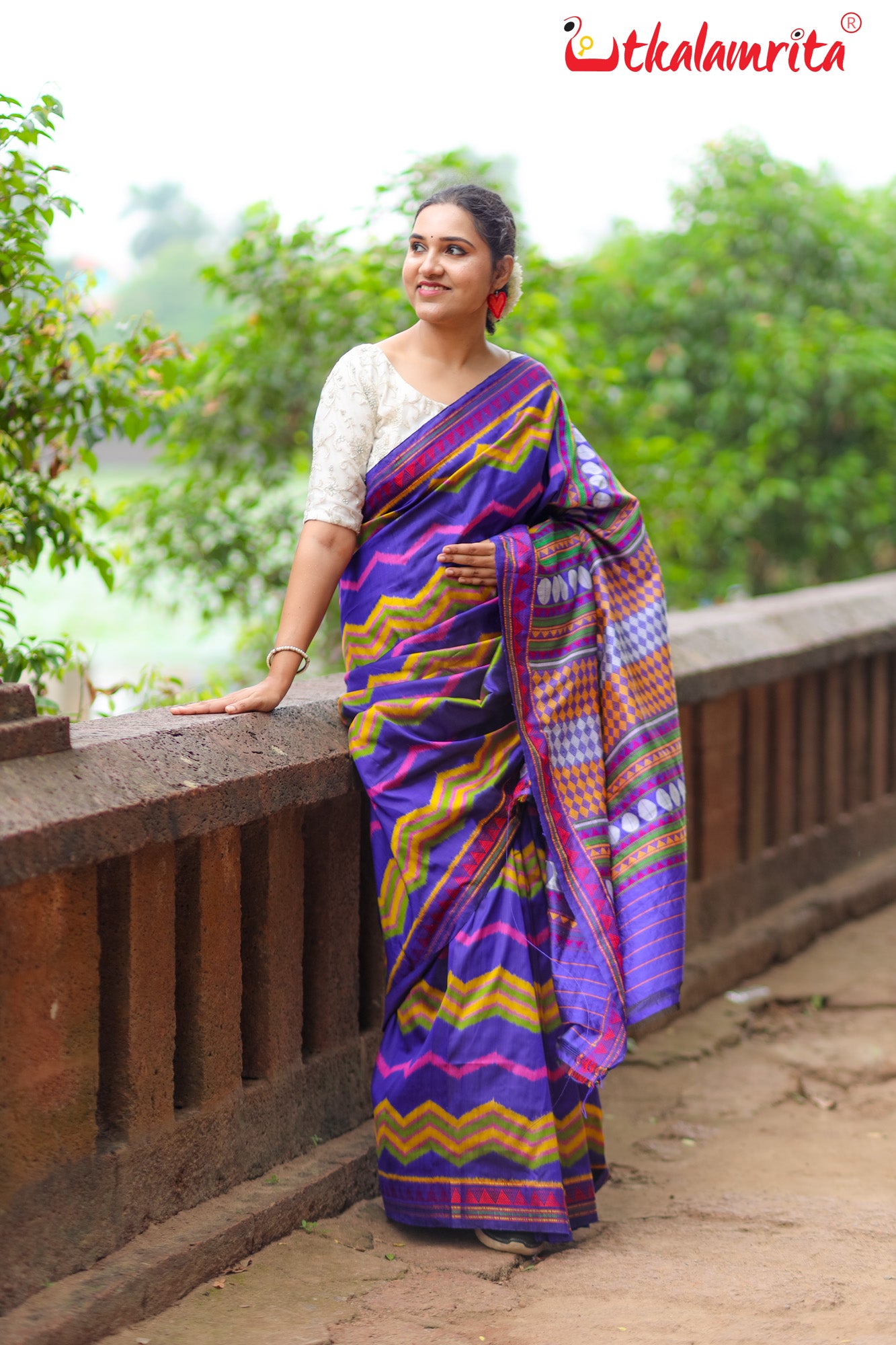 Blue Taranga Ikat Dongria Silk Saree