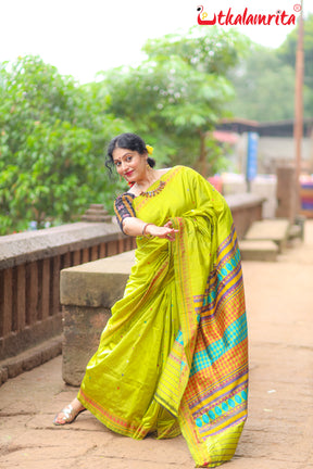 Lemon Beauty Dongria Silk Saree