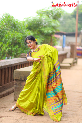 Lemon Beauty Dongria Silk Saree