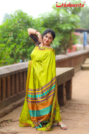 Lemon Beauty Dongria Silk Saree