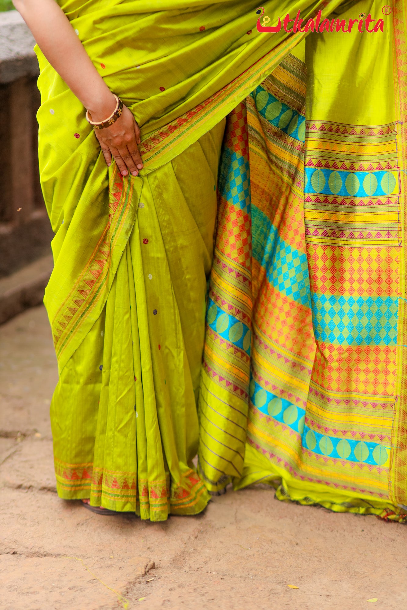 Lemon Beauty Dongria Silk Saree