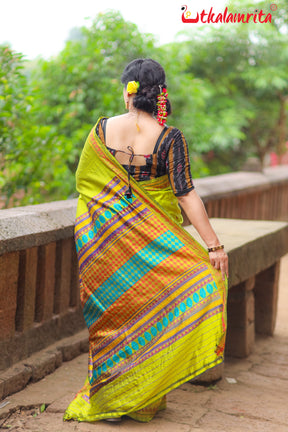 Lemon Beauty Dongria Silk Saree