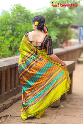 Lemon Beauty Dongria Silk Saree