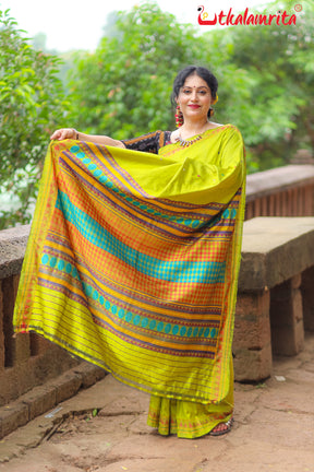 Lemon Beauty Dongria Silk Saree