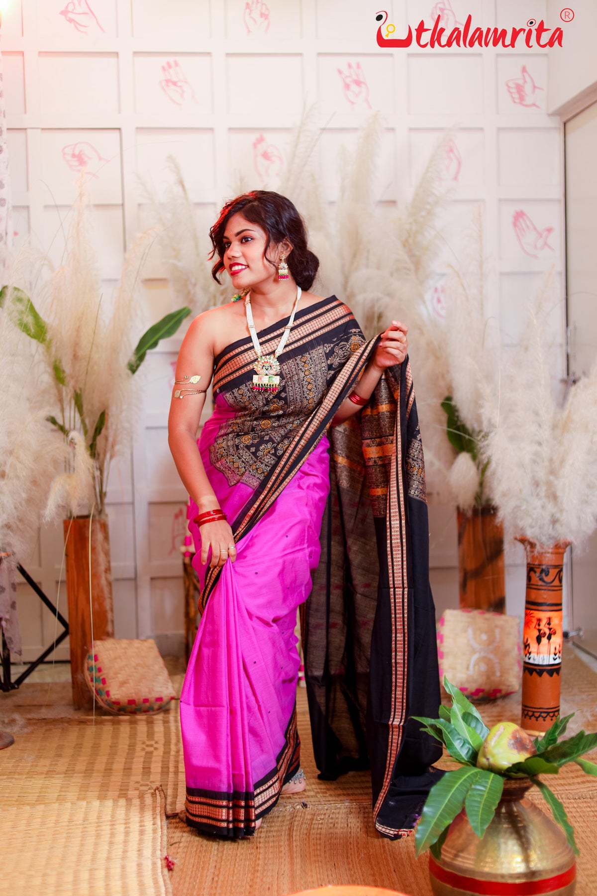 Lavender Beauty Bomkai Saree