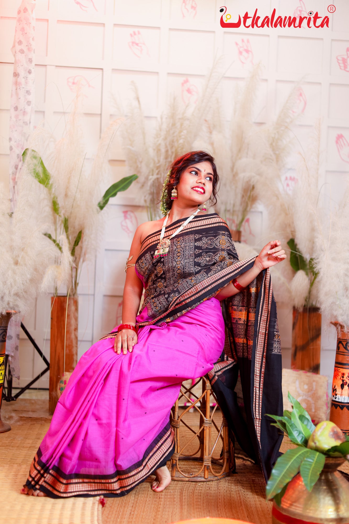 Lavender Beauty Bomkai Saree