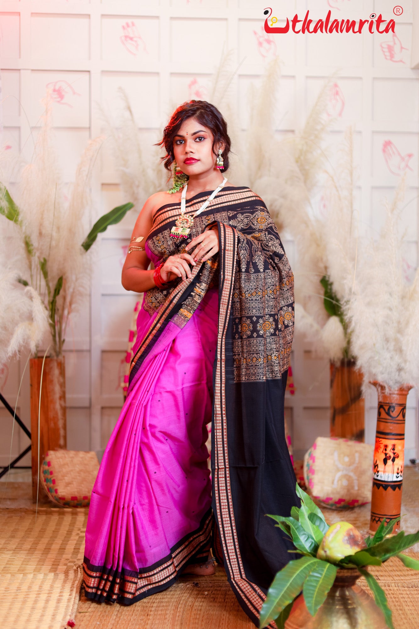 Lavender Beauty Bomkai Saree