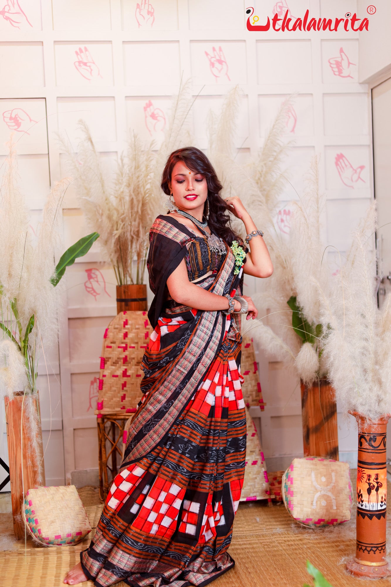 Orange Bichitrapuri Cotton Saree