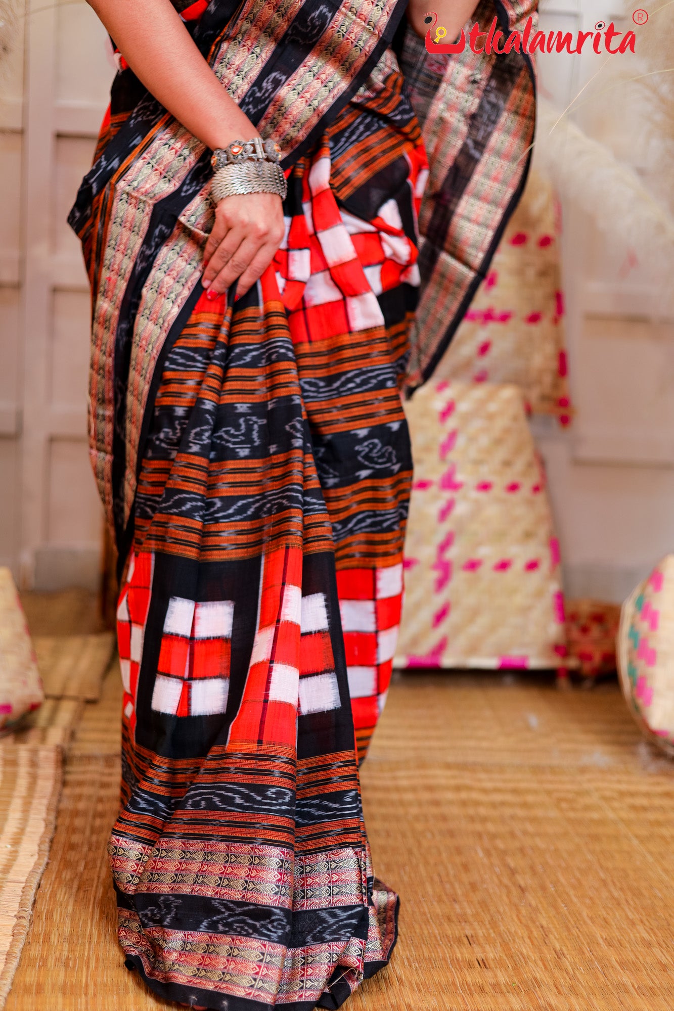 Orange Bichitrapuri Cotton Saree