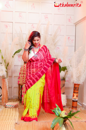 Lemon Green Bapta Saree