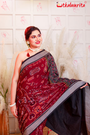 Coffee Sangeet Instruments Sambalpuri Cotton Saree