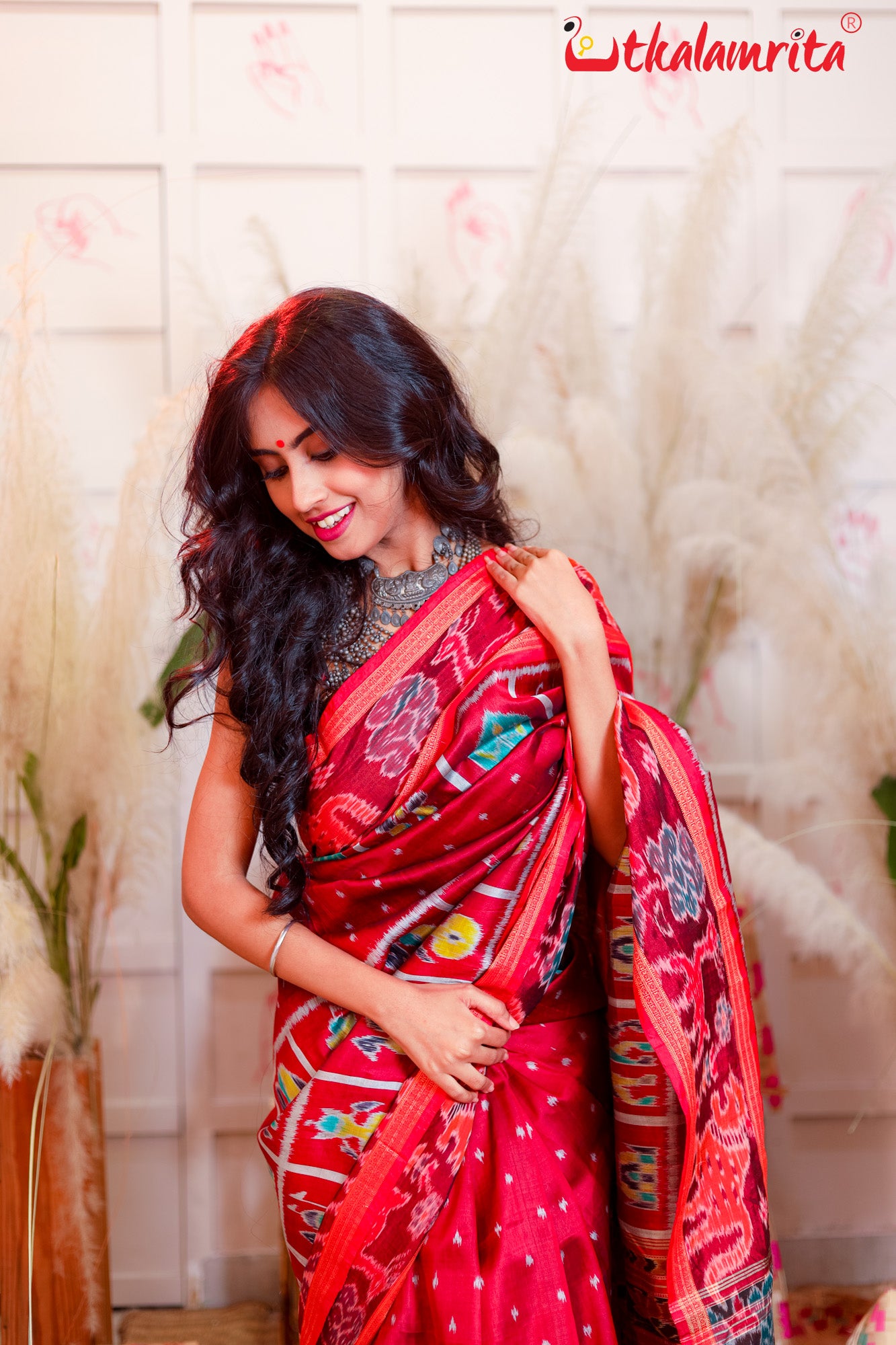 Half Nabarangi Animal Border Khandua Silk Saree