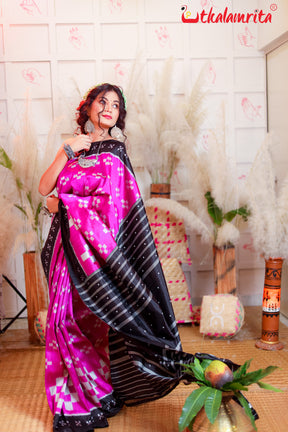 Pink Big Pasapali Khandua Silk Saree