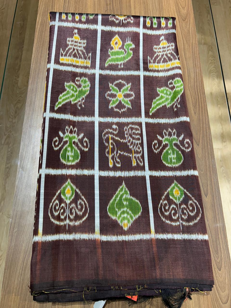 Coffee Self Nabakothi Khandua Silk Saree