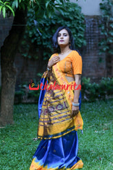 Krushna Yellow Buti Khandua Silk Saree