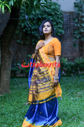 Krushna Yellow Buti Khandua Silk Saree