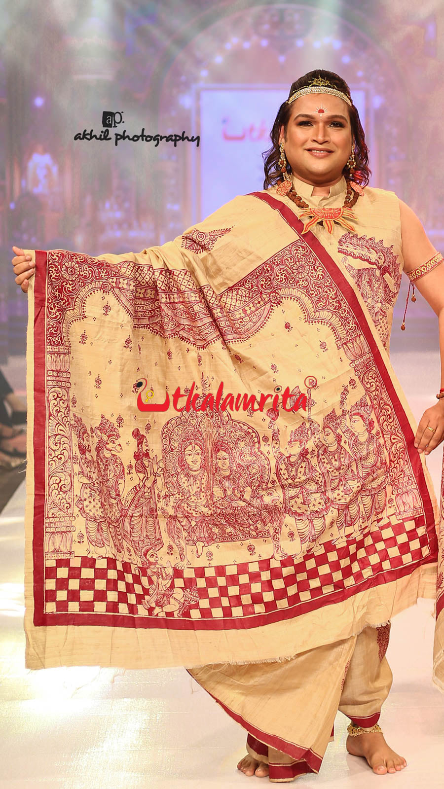 Rama Abhiseka Tussar Pattachitra Silk Saree