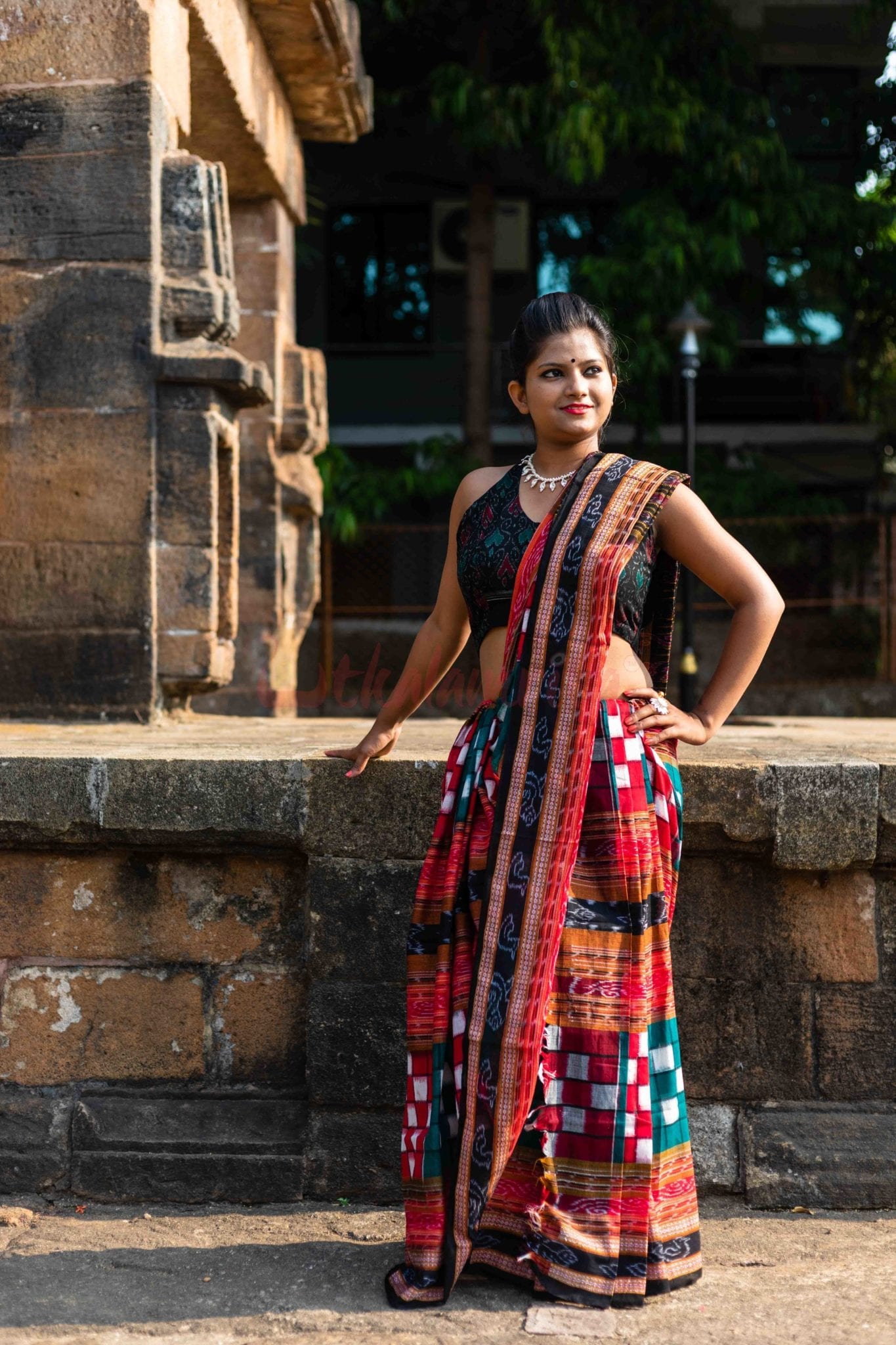 Bichitrapuri Green Sambalpuri Pasapali Saree