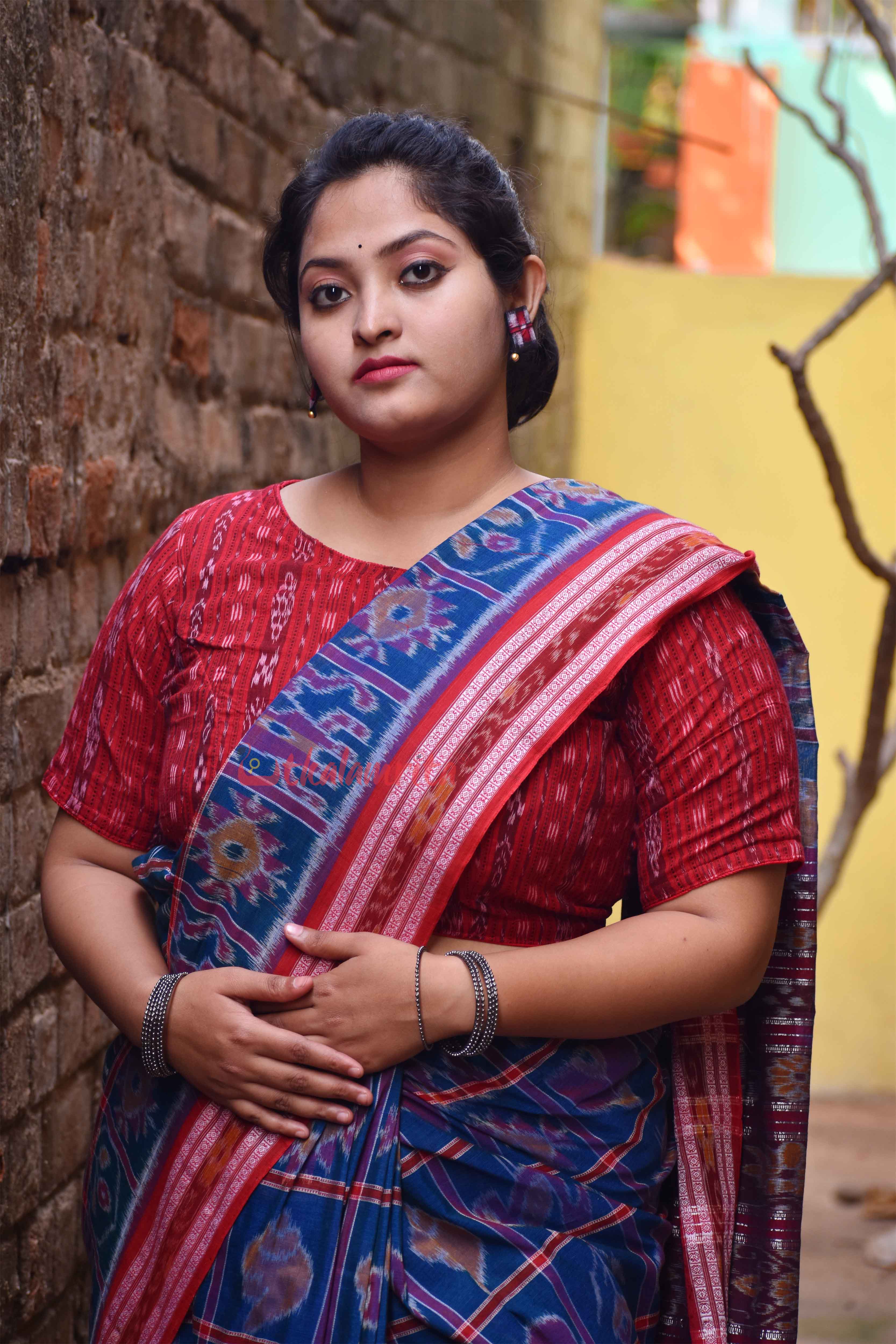 Tealish Nabakothi Cotton Saree