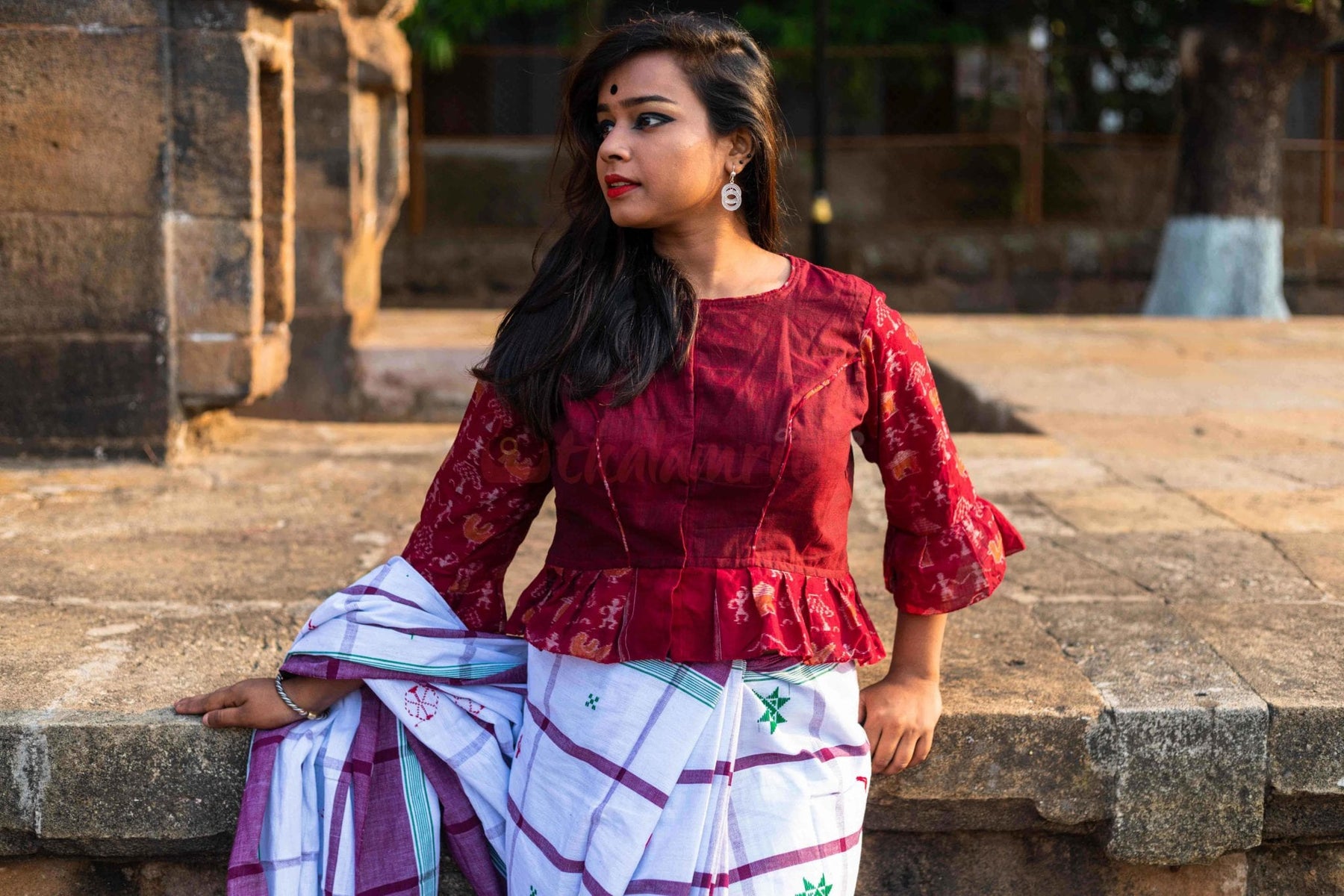 Maroon Tribals, Frilly Hands (Blouse)