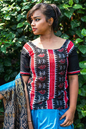 Black Tribals and Ducks Top (Blouse)