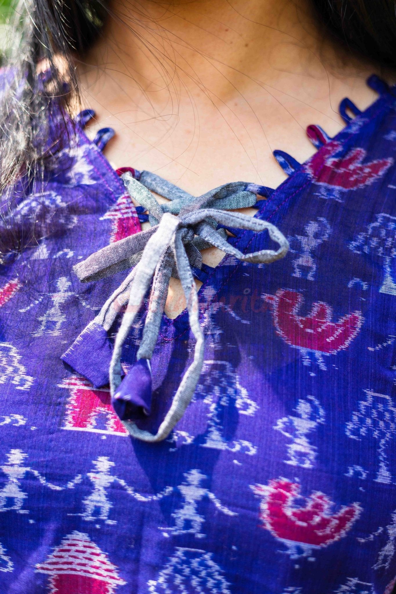 Blue Tribals and Ducks Top (Blouse)