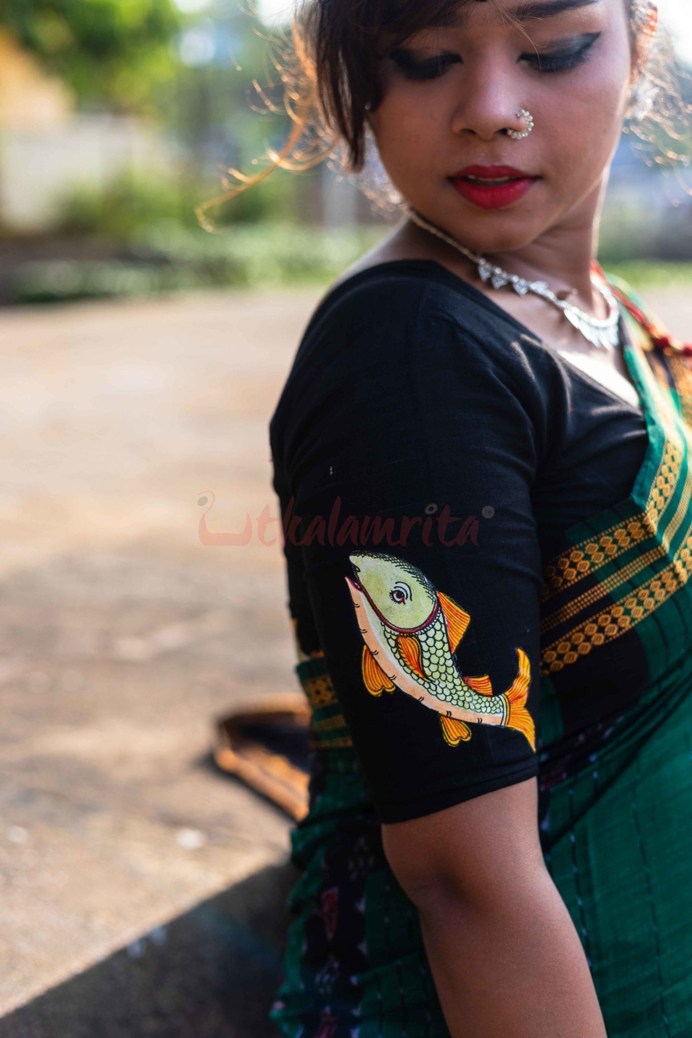 Two Fishes Pattachitra (Blouse)
