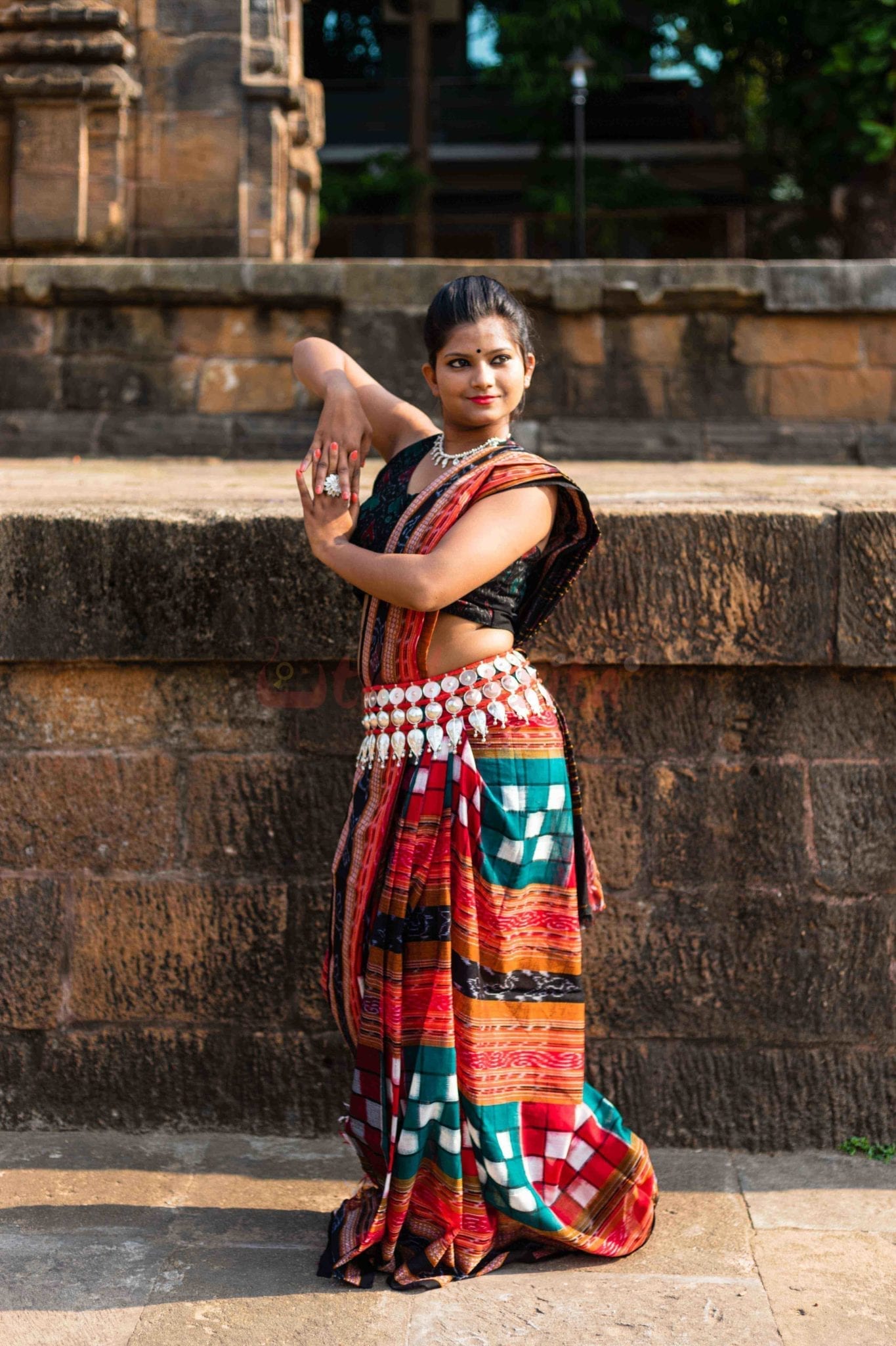 Bichitrapuri Green Sambalpuri Pasapali Saree