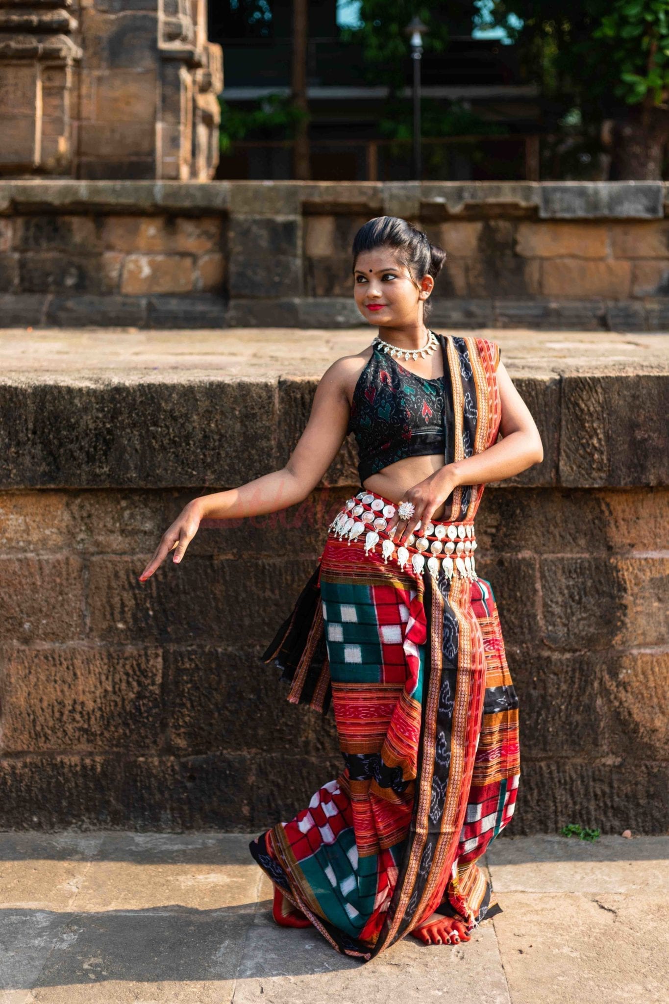 Bichitrapuri Green Sambalpuri Pasapali Saree