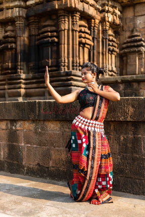 Bichitrapuri Green Sambalpuri Pasapali Saree