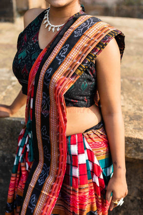 Bichitrapuri Green Sambalpuri Pasapali Saree