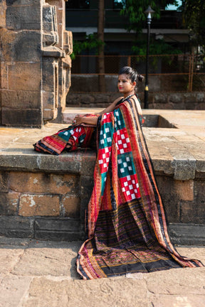 Bichitrapuri Green Sambalpuri Pasapali Saree