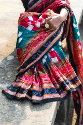 Bichitrapuri Green Sambalpuri Pasapali Saree