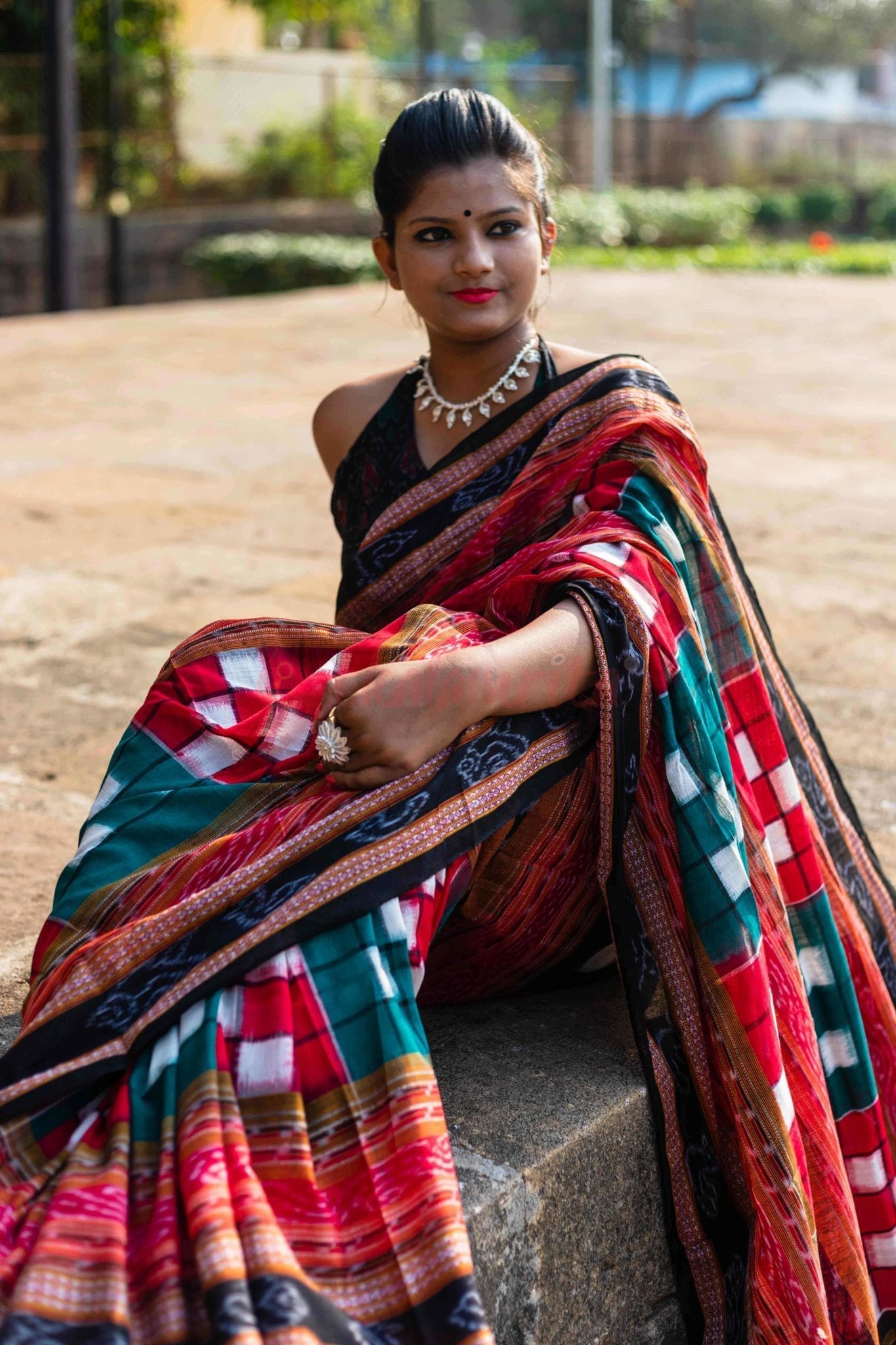 Bichitrapuri Green Sambalpuri Pasapali Saree