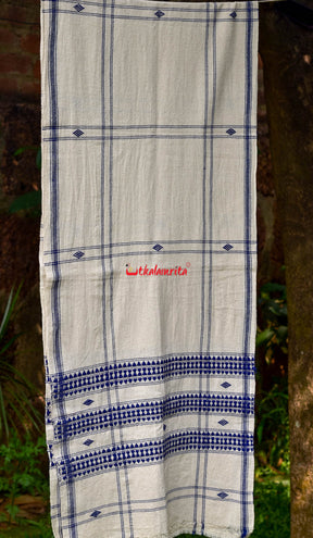 White Blue Thikiri Design (Stole)