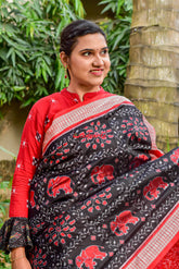 Haathi Sambalpuri Silk Saree
