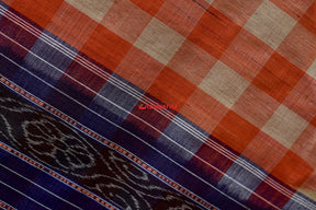 Middle Checks Orange Gopalpur Tussar