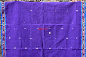 Purple Blue Single Cotton Saree
