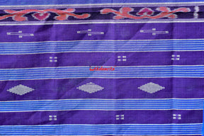 Purple Blue Single Cotton Saree