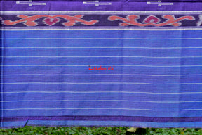 Purple Blue Single Cotton Saree
