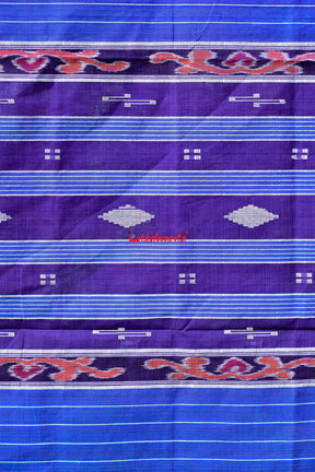 Purple Blue Single Cotton Saree