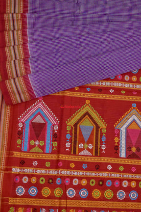 Plum Dolabedi Cotton Saree