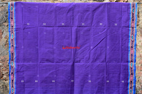 Purple Blue Single Cotton Saree