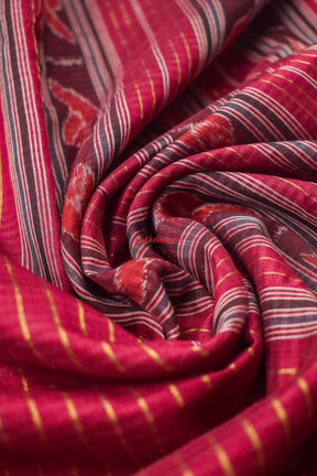 Stripes On Maroon Cotton Saree