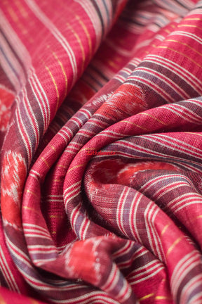 Stripes On Maroon Cotton Saree