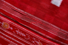 5 Kuthi Red Mehndi Pasapali Cotton Saree