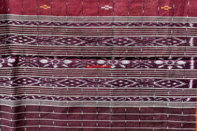 Maroon Chequered Single Cotton Saree